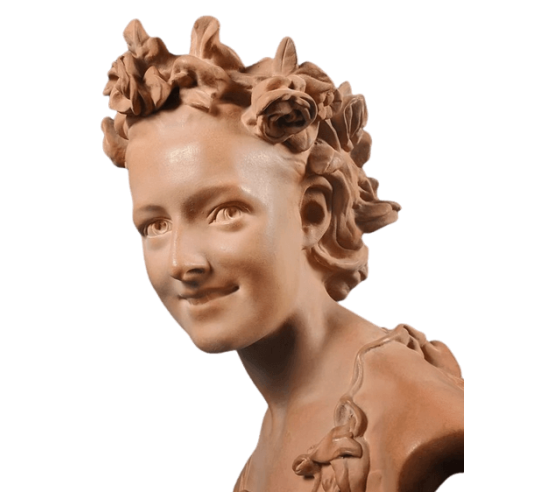 Bust of "La Rieuse aux roses" or "Bacchante aux roses" n°2 after Jean-Baptiste Carpeaux.