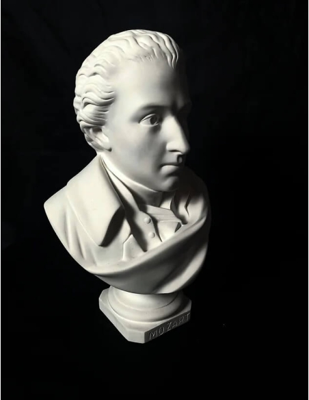 Bust of Wolfgang Amadeus Mozart.