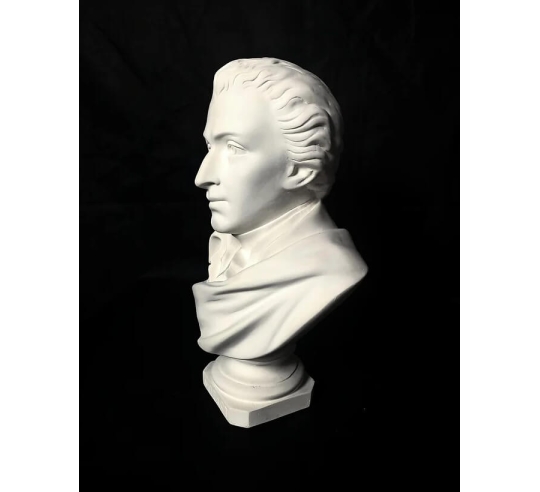 Bust of Wolfgang Amadeus Mozart.