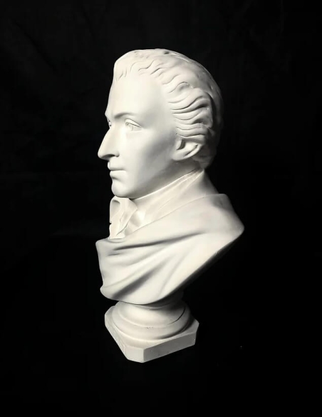 Bust of Wolfgang Amadeus Mozart.