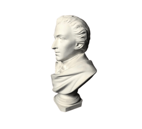 Bust of Wolfgang Amadeus Mozart.