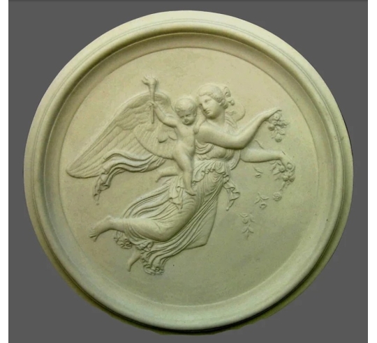 Bas-relief Le jour Aurore portant le Génie de...