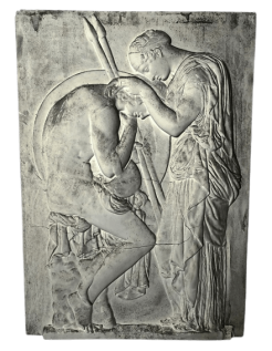 Bas-relief d'Éthra ou Æthra pleurant sur la tête de...