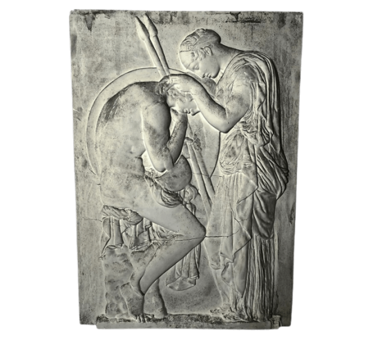 Bas-relief d'Éthra ou Æthra pleurant sur la tête de Phalante d'après Grégoire Giraud