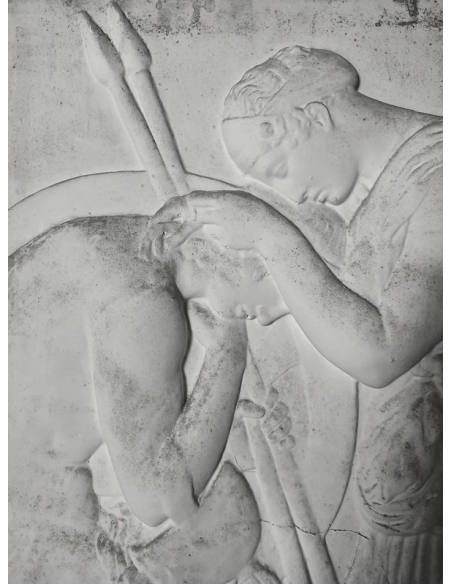 Low relief of Ethra or Æthra weeping over the head of Phalante after Grégoire Giraud