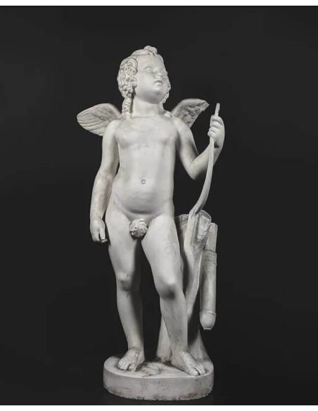 Statue de Cupidon avec son arc ou Amorino d'après Bertel Thorvaldsen