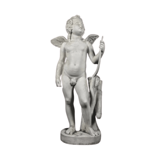 Statue de Cupidon avec son arc ou Amorino d'après Bertel Thorvaldsen