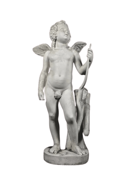 Statue de Cupidon avec son arc ou Amorino d'après Bertel Thorvaldsen