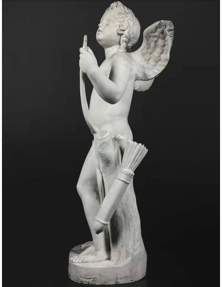 Statue de Cupidon avec son arc ou Amorino d'après Bertel Thorvaldsen