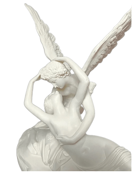 Estatua de Psique Reanimada por el Beso del Amor, o El Beso segun Antonio Canova.