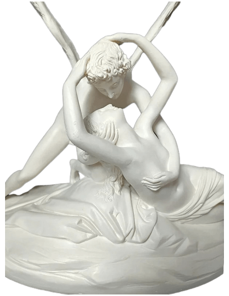 Estatua de Psique Reanimada por el Beso del Amor, o El Beso segun Antonio Canova.