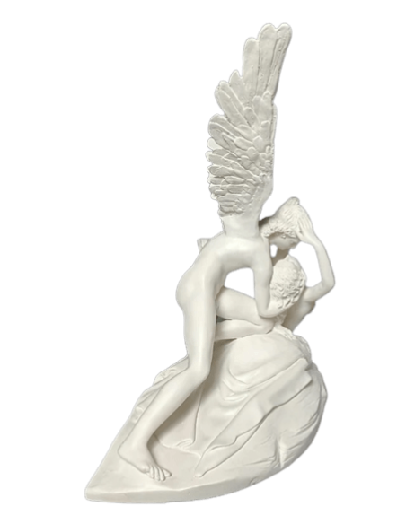 Estatua de Psique Reanimada por el Beso del Amor, o El Beso segun Antonio Canova.