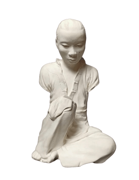 Statue of an Annamite seamstress after Félix Delteil