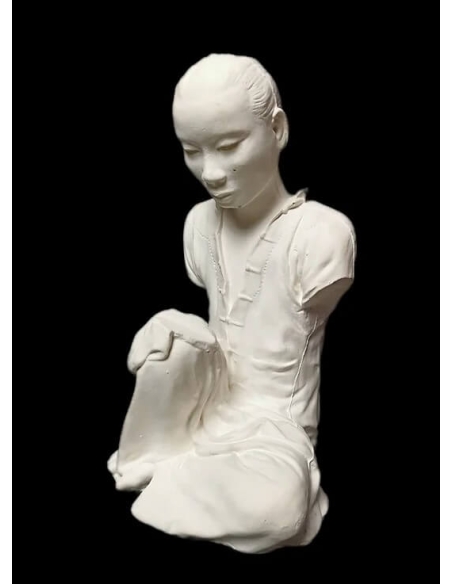 Statue of an Annamite seamstress after Félix Delteil