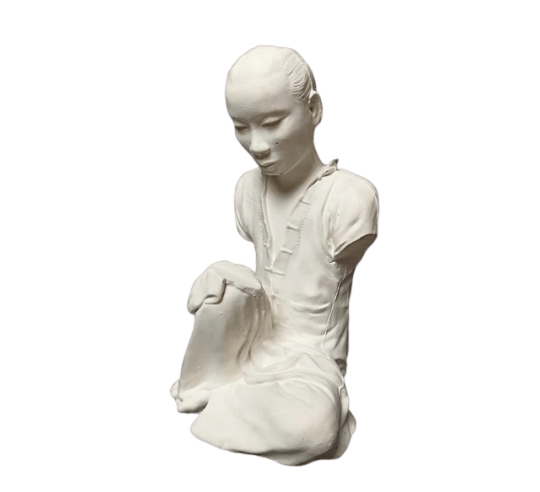 Statue of an Annamite seamstress after Félix...