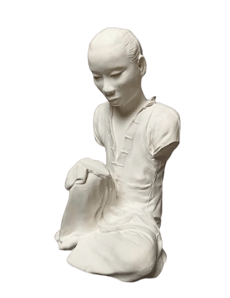 Statue of an Annamite seamstress after Félix Delteil