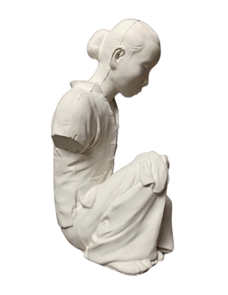 Statue of an Annamite seamstress after Félix Delteil