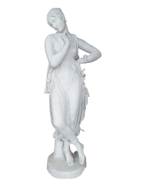 Estatua a Tamaño Real de la Bailarina con el dedo en la barbilla, según Antonio Canova