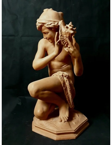 Estatua del Pescador a la Concha o Pescador Napolitano según Jean-Baptiste Carpeaux