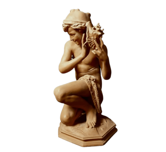 Estatua del Pescador a la Concha o Pescador Napolitano según Jean-Baptiste Carpeaux