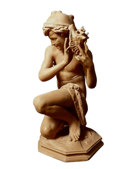 Estatua del Pescador a la Concha o Pescador Napolitano según Jean-Baptiste Carpeaux