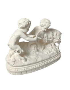 Statue de jeunes Faunes jouant avec un Bélier d'après...