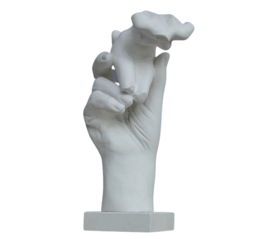 Sculpture of Rodin's Hand holding a female...