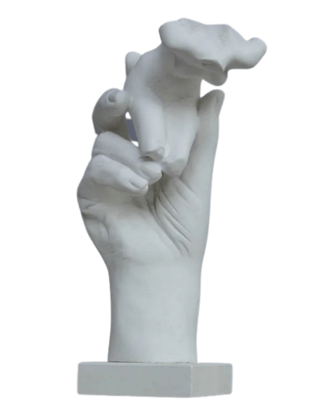 Sculpture of Rodin's Hand holding a female torso after Auguste Rodin