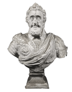 Bust of Henri IV king of France, head laureate, in...