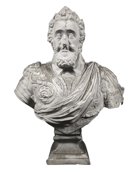 Bust of Henri IV king of France, head laureate, in cuirass and sash after Barthélémy Tremblay
