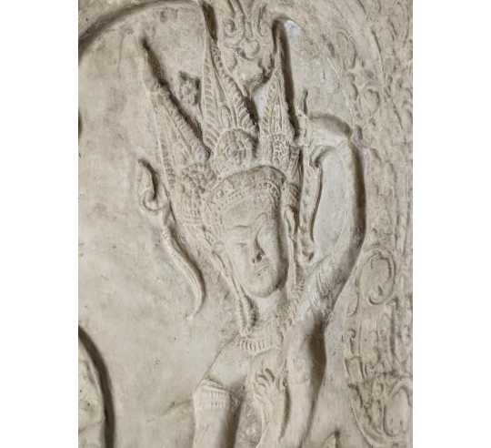 Bajorrelieve Apsara Bailarina Celestial, Arte...
