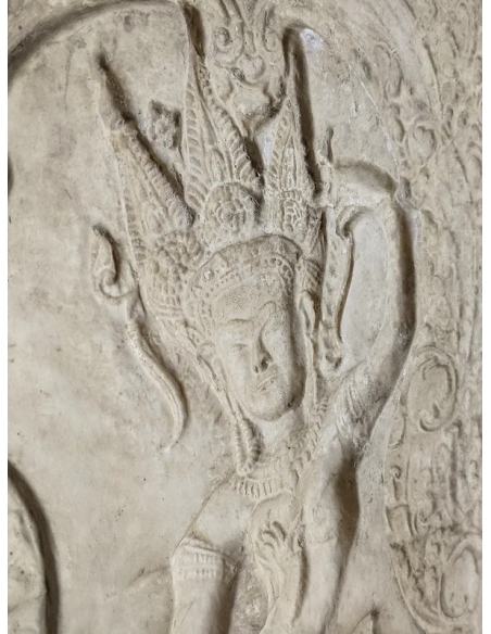 Bajorrelieve Apsara Bailarina Celestial, Arte Jemer