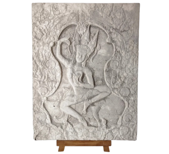 Bajorrelieve Apsara Bailarina Celestial, Arte Jemer