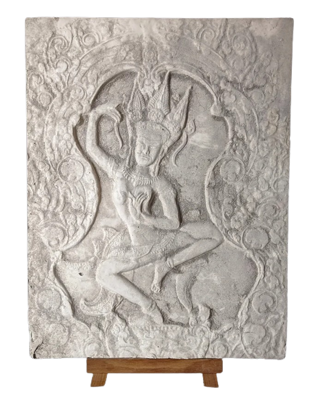 Bajorrelieve Apsara Bailarina Celestial, Arte Jemer
