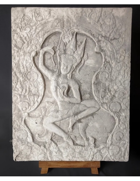 Bajorrelieve Apsara Bailarina Celestial, Arte Jemer