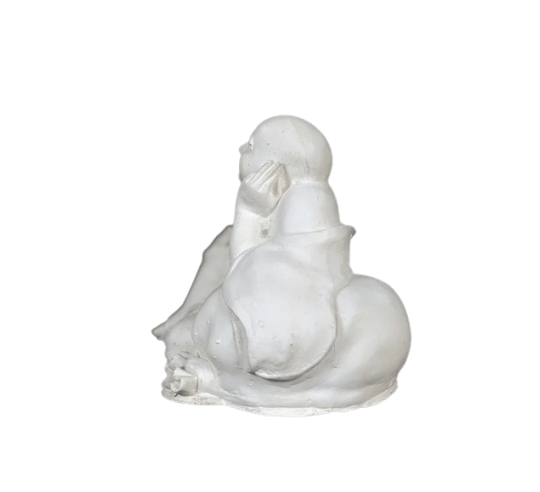 Estatuilla de Buda riendo sentado, símbolo de...