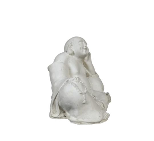 Estatuilla de Buda riendo sentado, símbolo de...