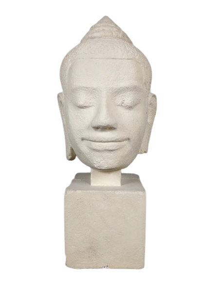Cabeza de Buda estilo Bayón, Arte Jemer