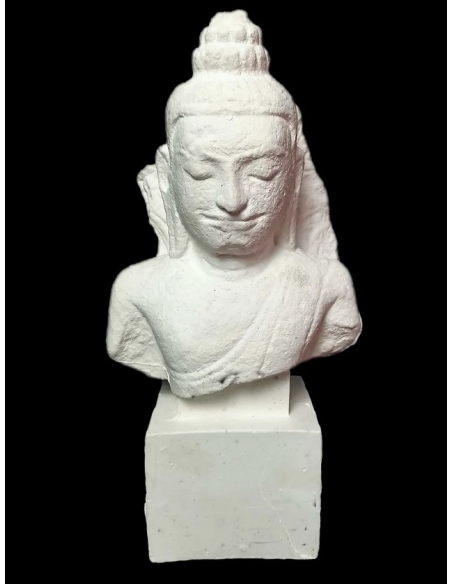 Tête de Bouddha protégé par le Naga, Art Khmer