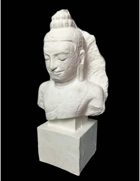 Tête de Bouddha protégé par le Naga, Art Khmer