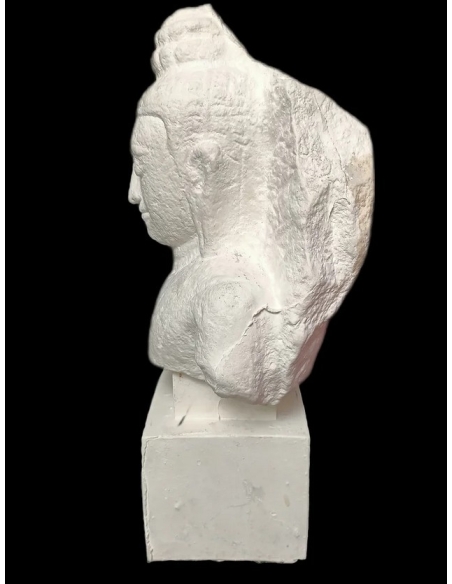 Tête de Bouddha protégé par le Naga, Art Khmer