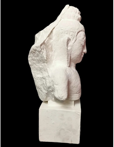 Tête de Bouddha protégé par le Naga, Art Khmer