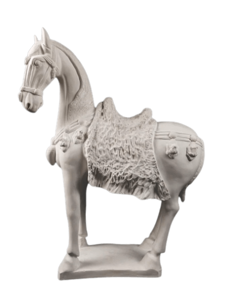 Statuette de Cheval de Guerre style Dynastie Tang, Art Chinois