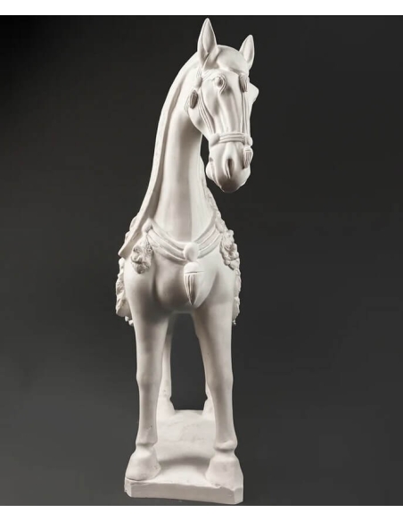 Statuette de Cheval de Guerre style Dynastie Tang, Art Chinois