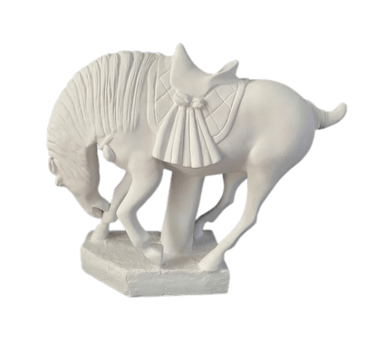 Statuette of a warhorse rearing in the style of...