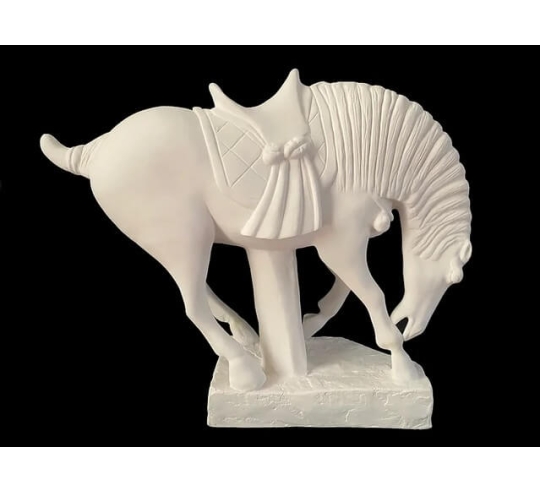 Statuette of a warhorse rearing in the style of...