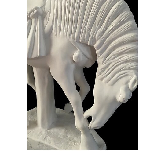 Statuette of a warhorse rearing in the style of...