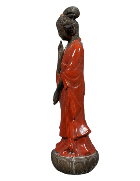 Statuette déesse Guanyin Bodhisattva ou déesse de la miséricorde.
