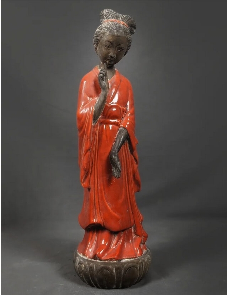 Statuette déesse Guanyin Bodhisattva ou déesse de la miséricorde.