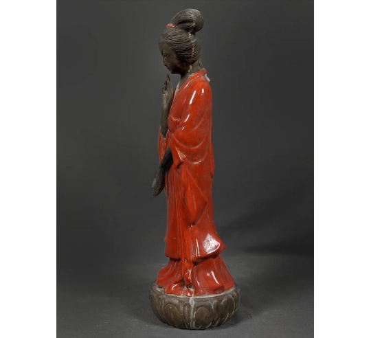 Statuette déesse Guanyin Bodhisattva ou déesse...